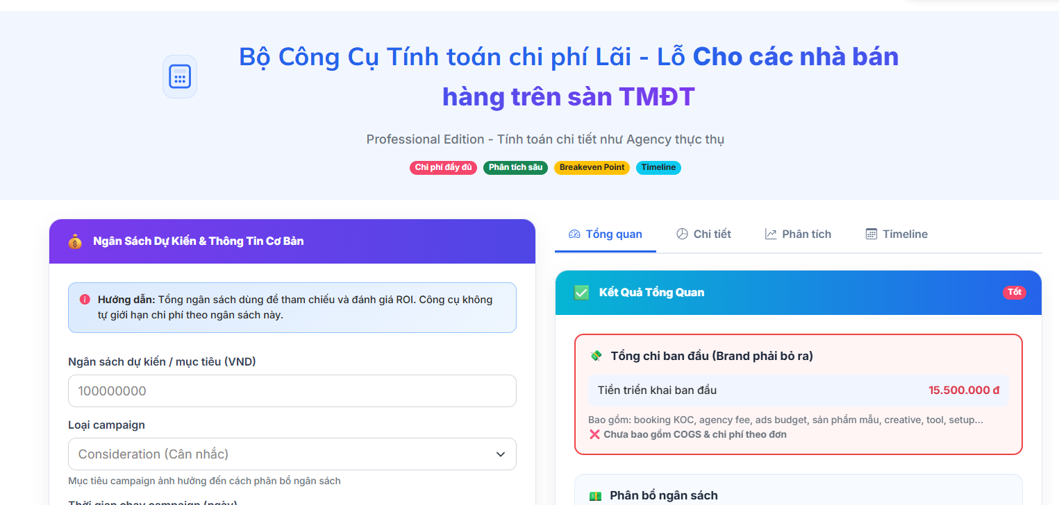Bộ Công Cụ Tính Toán Lãi Lỗ TMĐT Là Gì? "Vũ Khí" Tài Chính Chống Lỗ Cho Nhà Bán Hàng